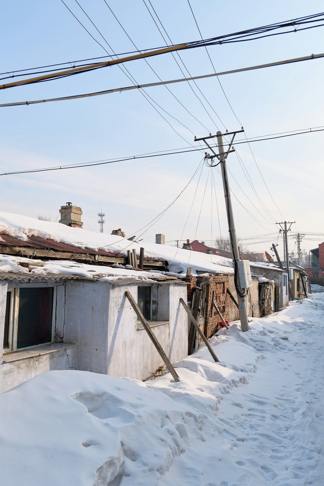 Harbin's streets in winter, when the district is at its coldest