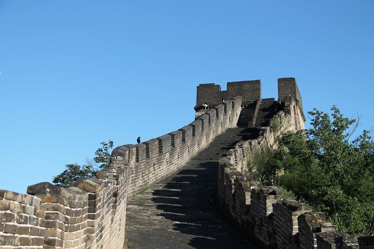 A stone watchtower on the Mutianyu Great Wall, the section most first-timers choose