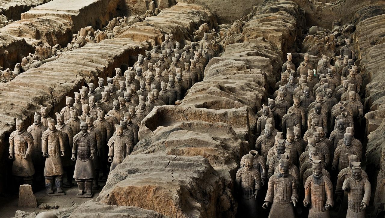 The excavation pits of the Terracotta Army museum