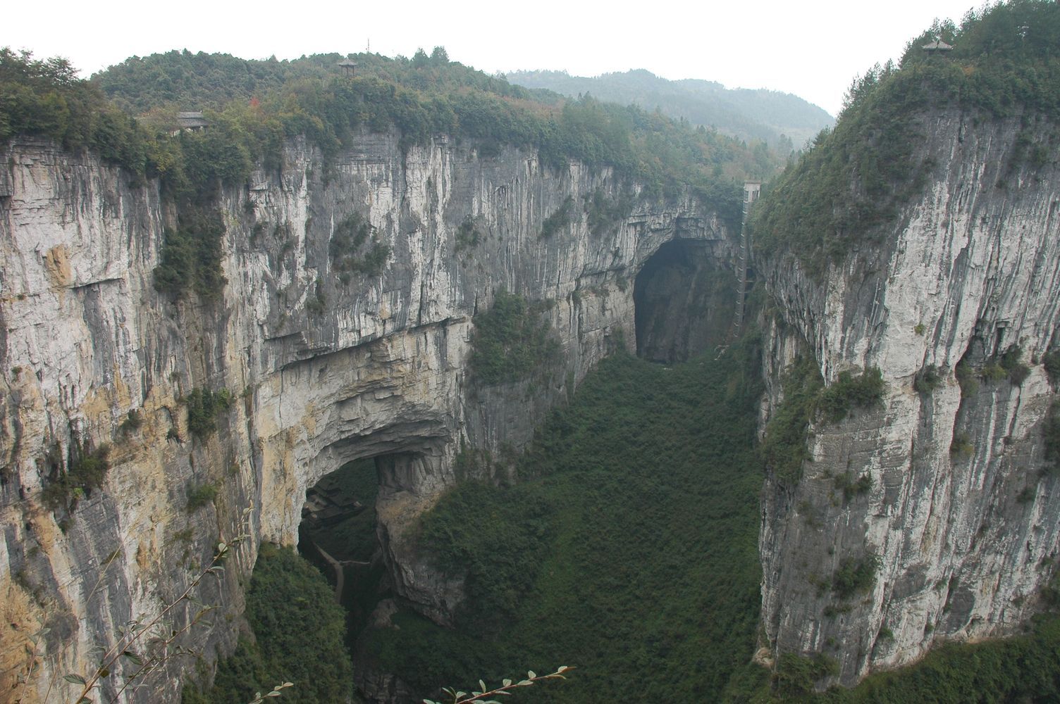 The karst landscape of the Wulong National Geology Park