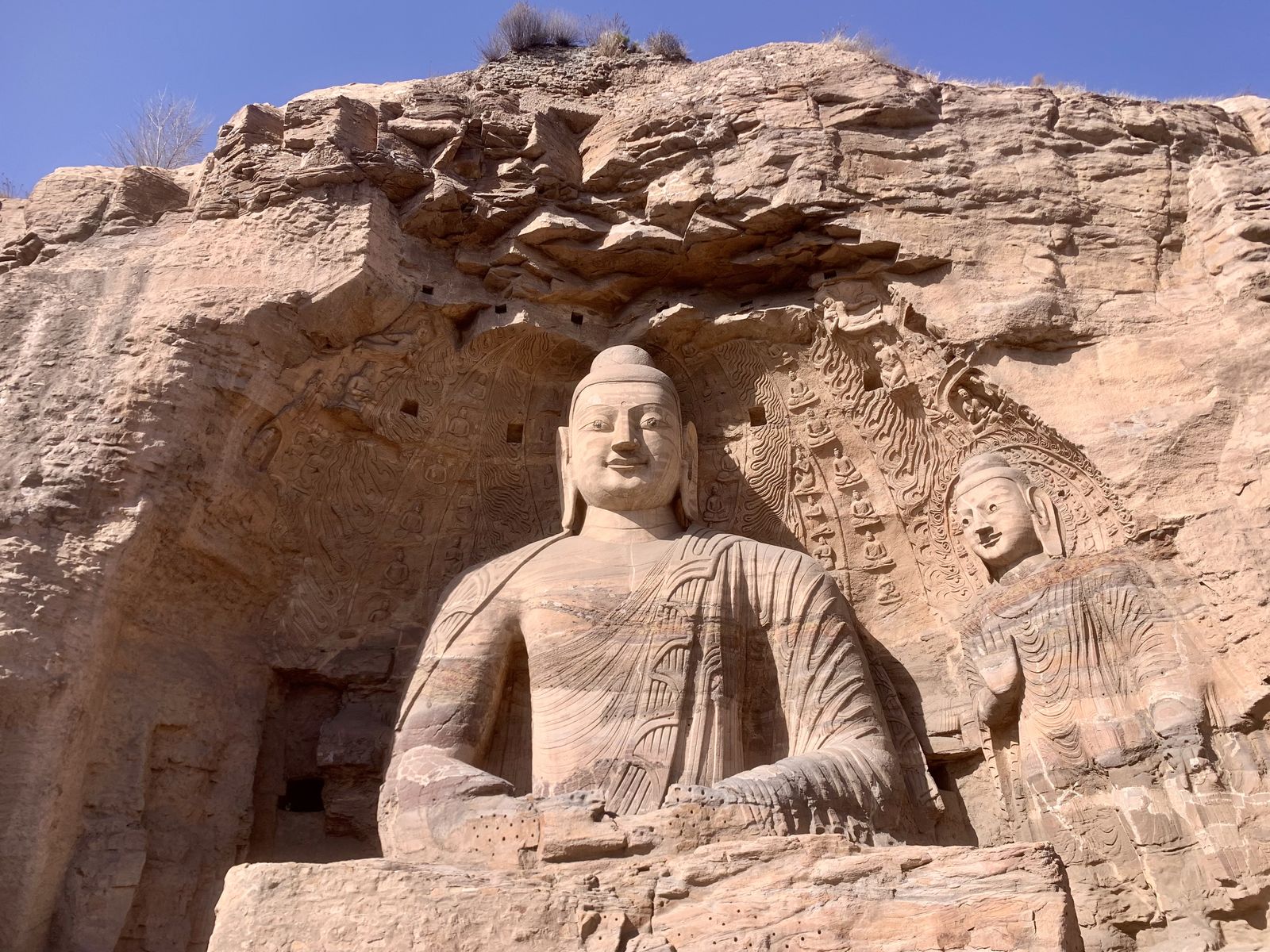 The open-air giant Buddha of Cave 20 at Yungang